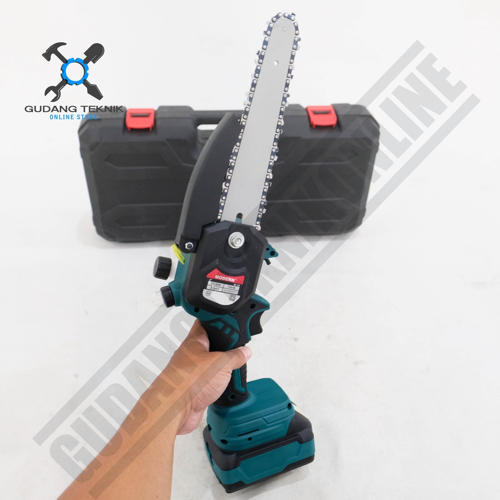 Modern M58 / Mini Cordless Chainsaw Modern M 58 Gergaji Rantai Baterai - Chain Saw Modern M-58