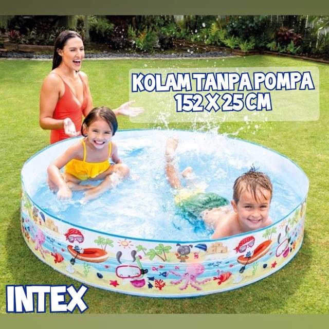 INTEX Kolam Renang Anak Tanpa Pompa Karet Jumbo Bak Mandi Bayi Air Bola Sedang 152×25 cm