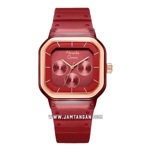 Alexandre Christie AC 2811 BF RRGRERE Ladies Red Dial Red Rubber Strap