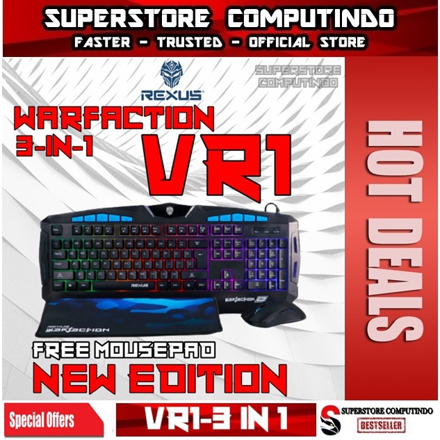 Rexus Warfaction VR1 Gaming Keyboard Mouse Combo - New Version