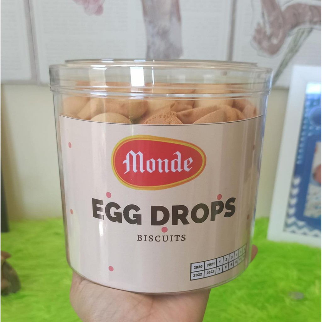 

Biskuit Monde Egg Drops Kemasan Toples Besar 450gram Makanan Ringan Camilan Qoobox Bisa Grosir