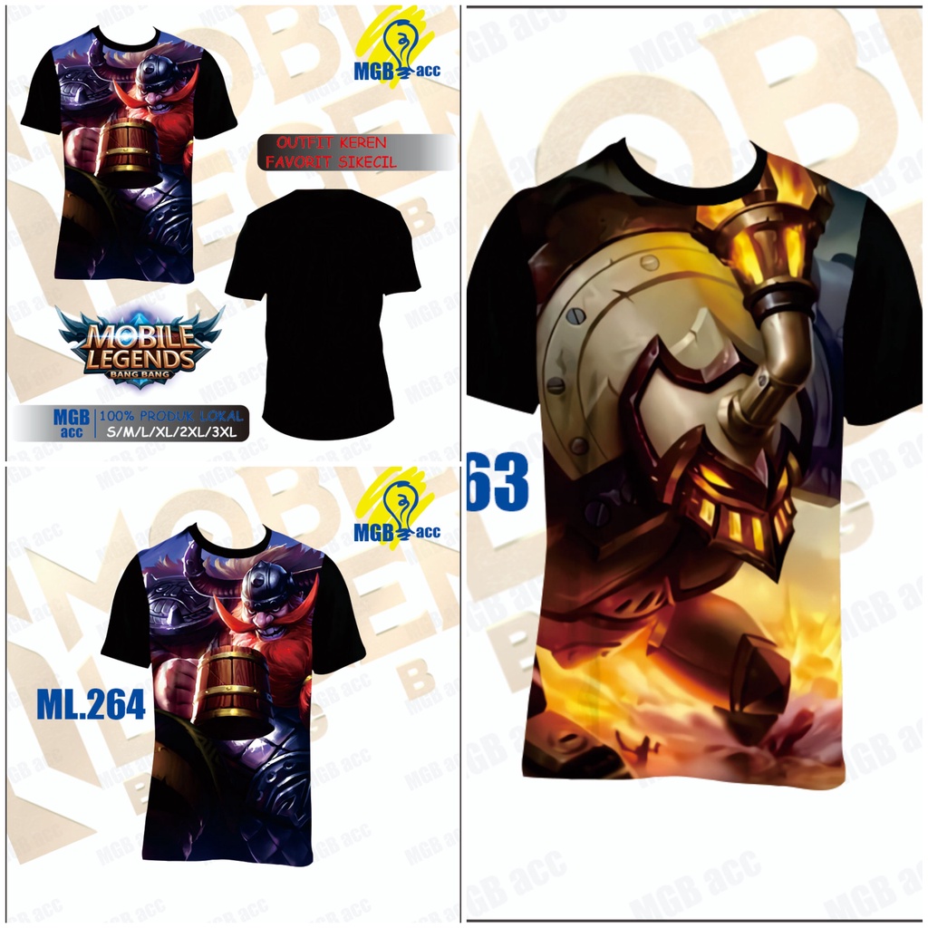 Kaos Baju Anak Atasan Laki Laki Perempuan Sublim Printing Lucu Motif Hero Mobile legend Tank FRANCO