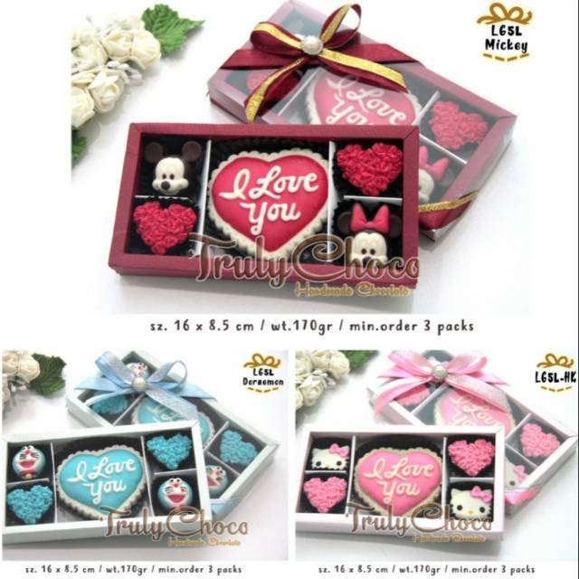 

Trulychoco - Cokelat Love Mickey, Hellokitty, Doraemon 3paket