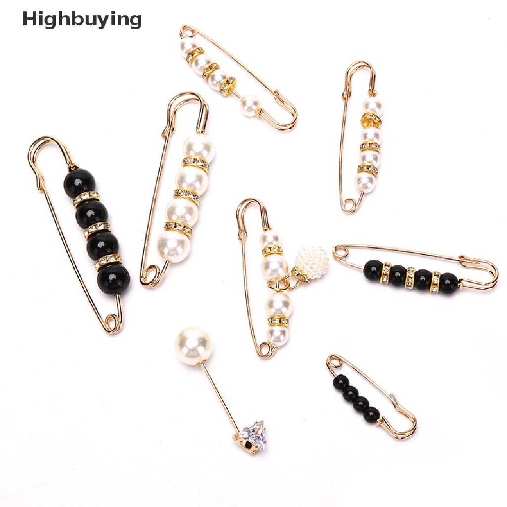 Hbid 10pcs Bros Pin Mutiara Anti Cahaya Bawah Terbuka Untuk Wanita