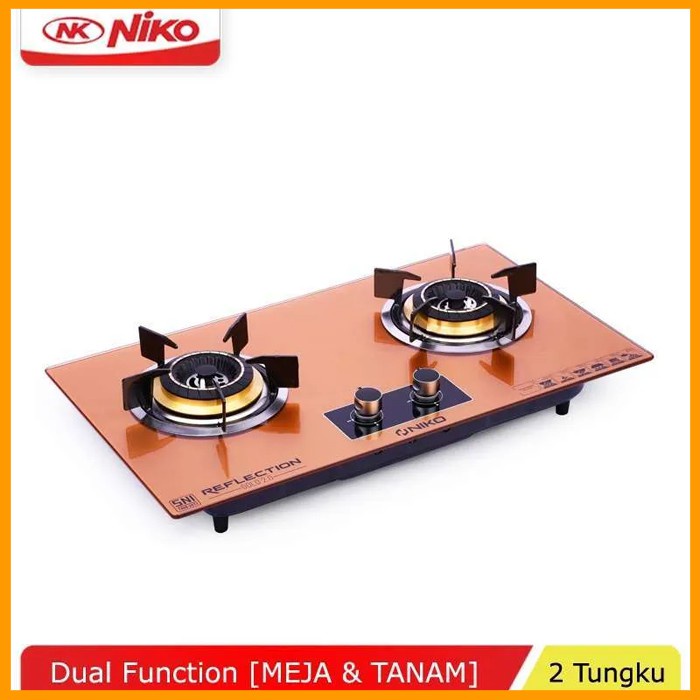 Niko Reflection Gold 2.0 Dan BLACK 2.0 Kompor Gas Tampered Glass 2 tungku - TERMURAH