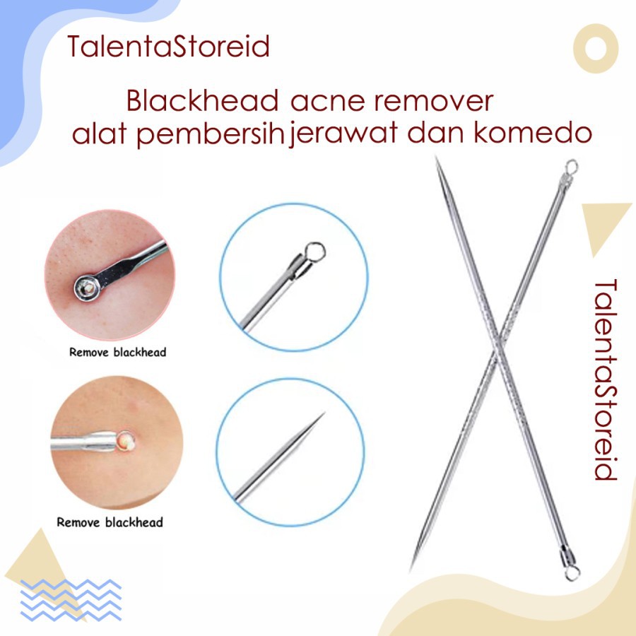 Alat Pencet Komedo Jerawat Set 2 In 1 Skin Acne Pimple Needle Kit