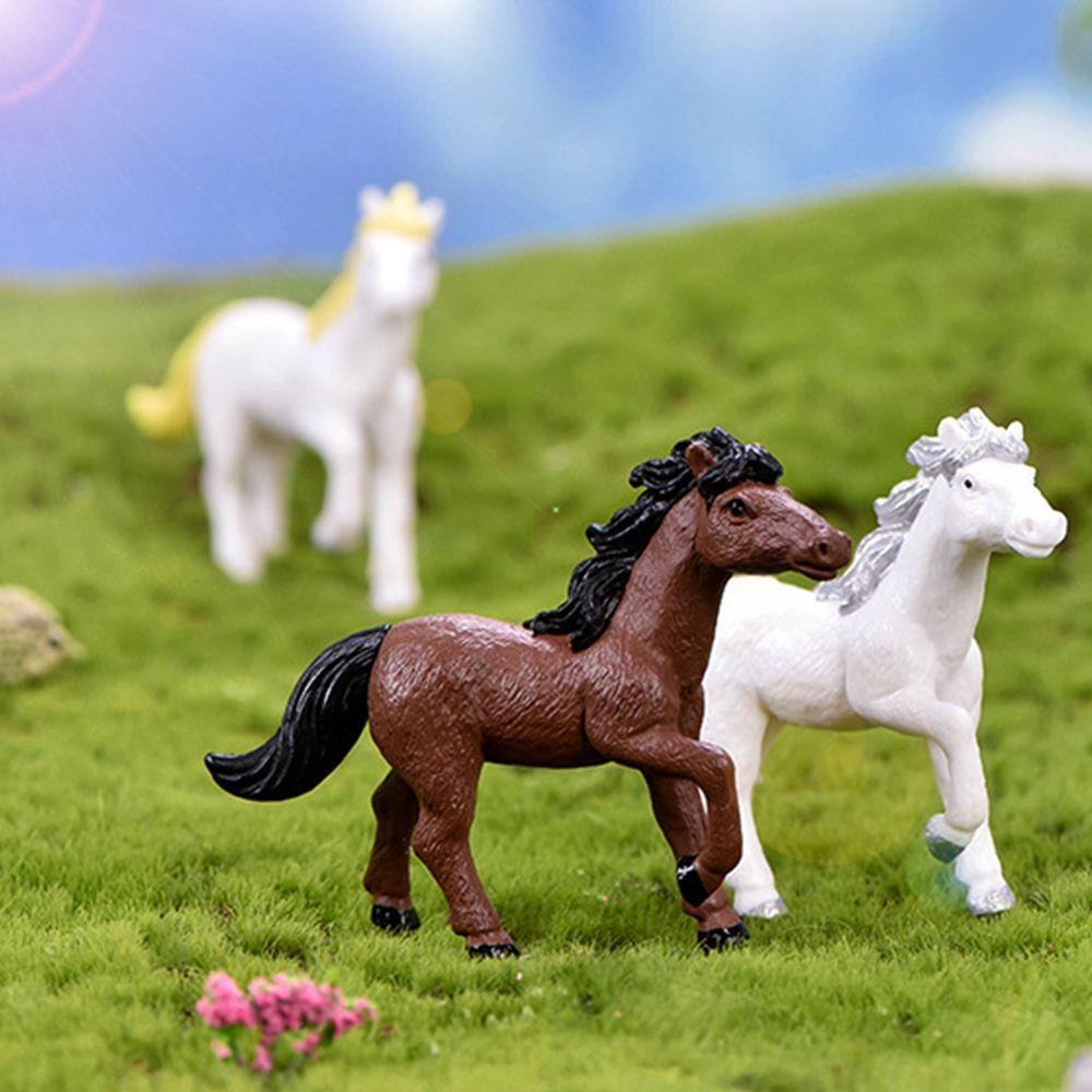 [Elegan] Patung Kuda Mini Manusia Hidup Miniatur Simulasi DIY Mainan Anak Pony Statue