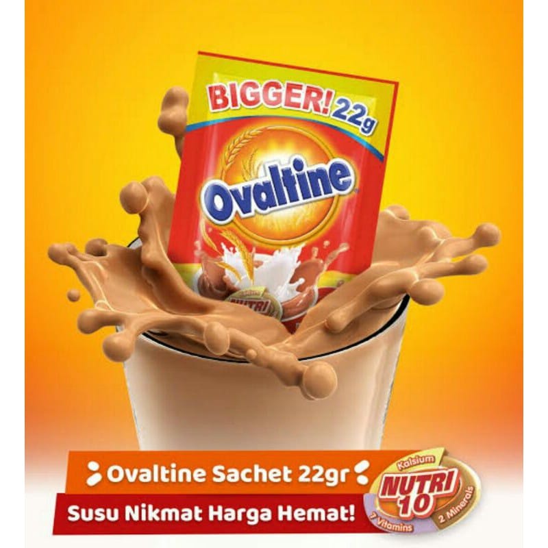 

Ovaltine sachet 1 renceng / 10 pcs x 22 gram Impor Thailand HALAL MUI