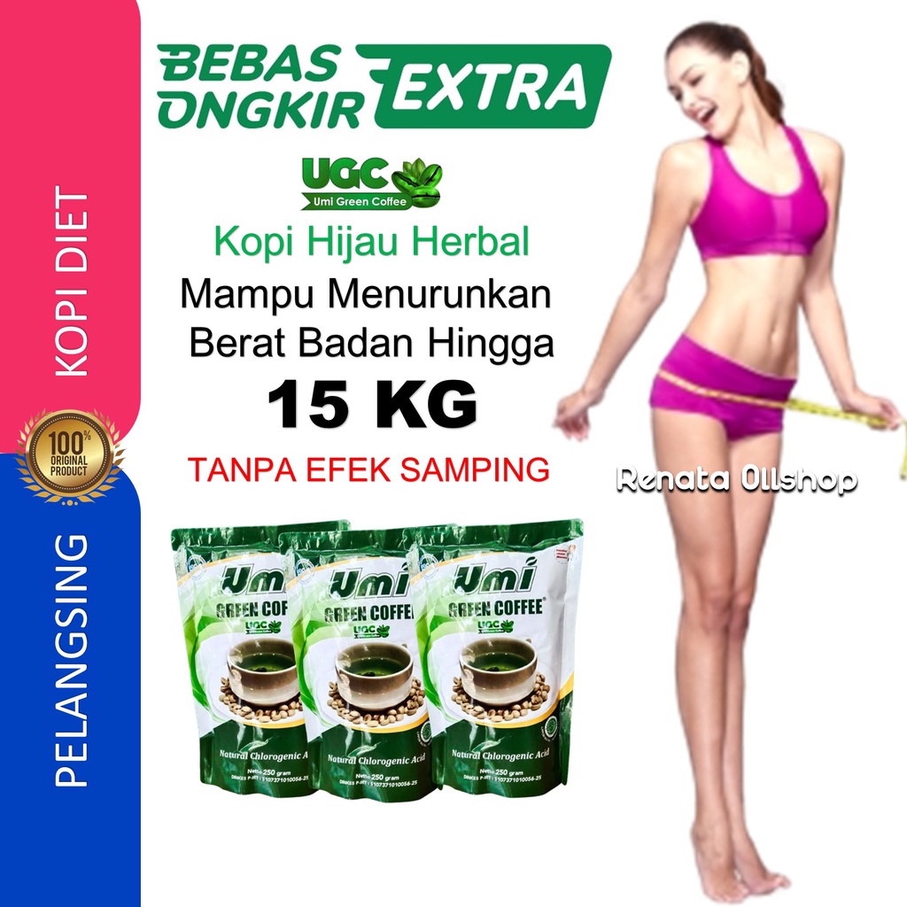 Diet Pembakar Lemak Penurun Berat Badan Umi Green coffee Original Pelangsing Ampuh BPOM Aman Ampuh