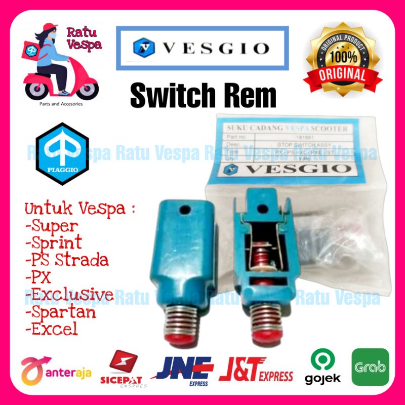 Switch Rem Blakang/Pedal Vespa Super,Sprint,PX,PS,Spartan,Excel VESGIO