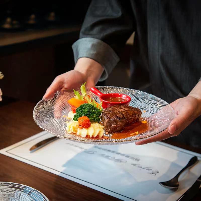 Roemahsoelthan 37. Bowl kaca  bening / mangkuk kaca bening / piring kaca bening + Gold Rim