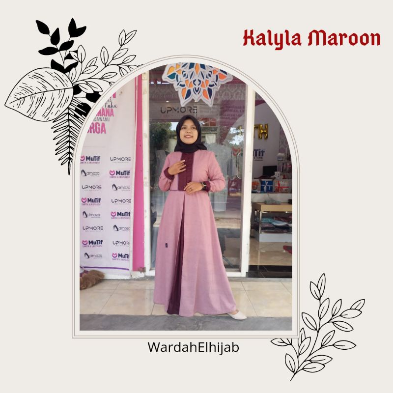GAMIS MUTIF KALYLA MAROON