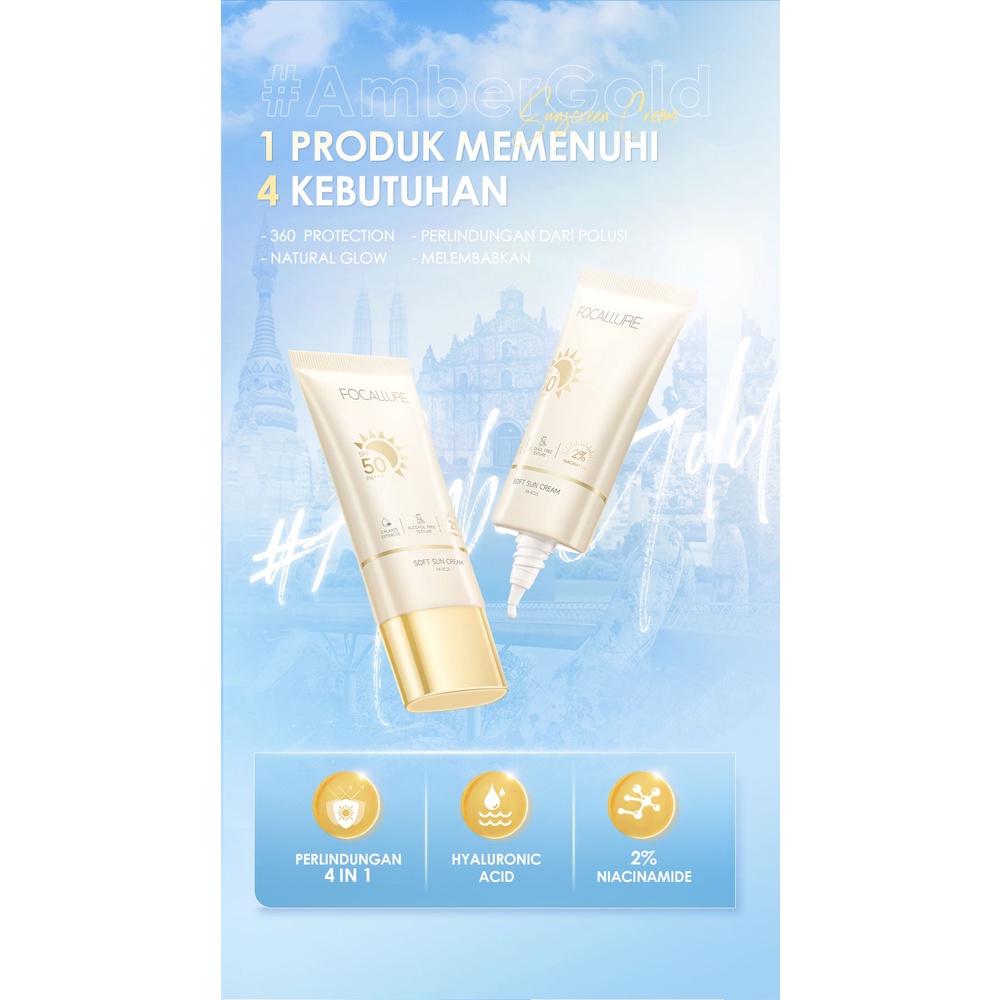 (READY &amp; ORI) Focallure Soft Sun Cream Sunscreen SPF 50 PA++ FA SC23