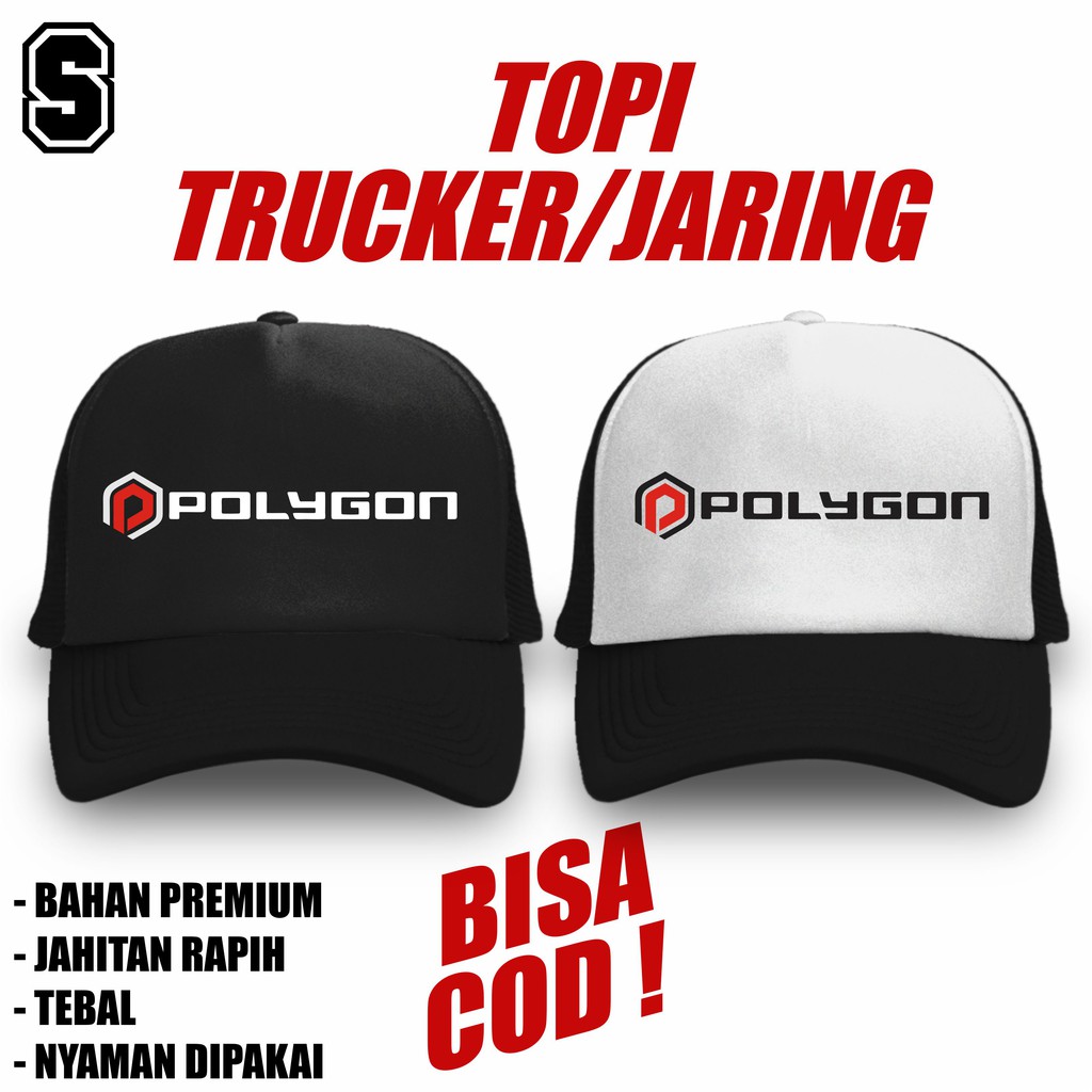 Topi Trucker Jaring Sepeda Polygon