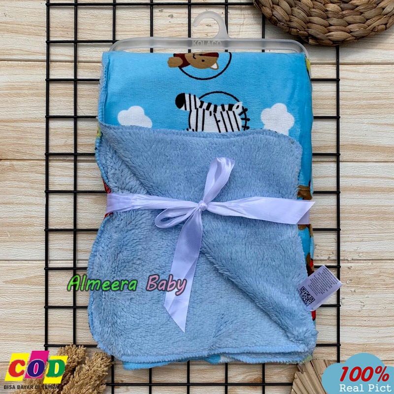 Selimut Bayi Tebal Selimut Bayi Double Fleece Ukuran 85 cm x 75 cm Gift