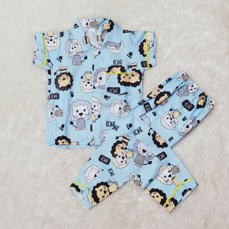 Size S Piyama Karakter Bayi Umur 3 6 9 12 18 Bulan Setelan Baju Pendek Celana Panjang Pajamas Baby