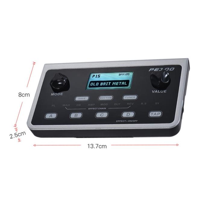 Murah Mooer Pe100 Portable Multi-Effects Processor Guitar Effect