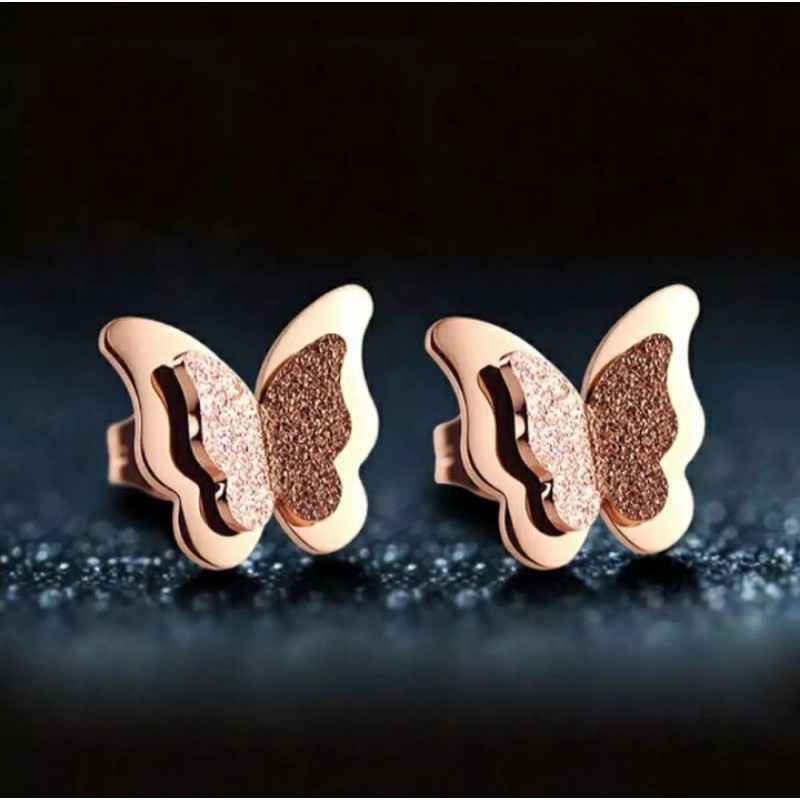 anting titanium wanita kupu kupu