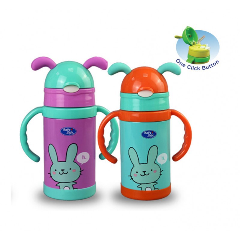 Baby Safe Vacum Flask Straw Botol Termos - 300ml (Tersedia Pilihan Warna)