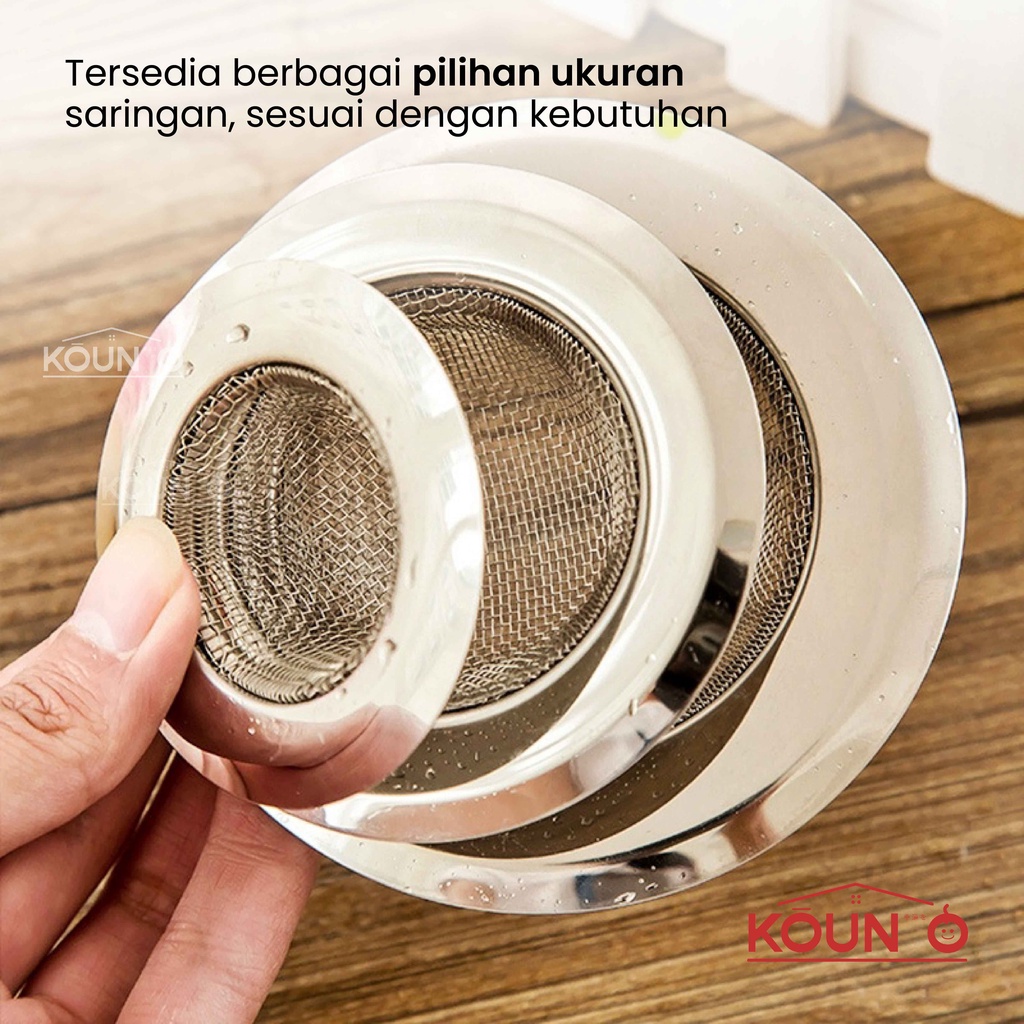 Saringan Wastafel Cuci Piring Stainless Jala Saringan Afur Bak Cuci Gelas Sink Strainer Filter Air