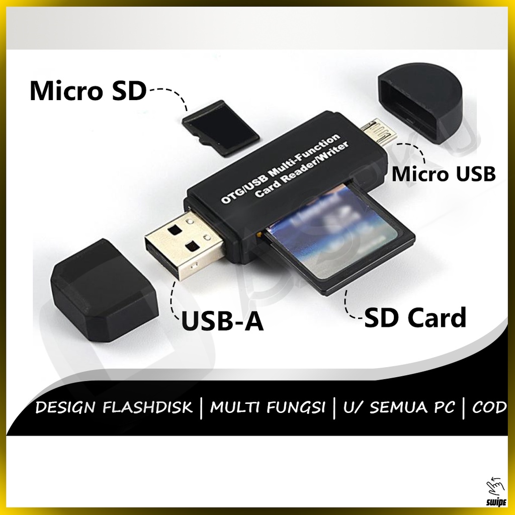 Jual Card Reader 2in1 Komputer PC Laptop USB Micro SD Adaptor SD Card