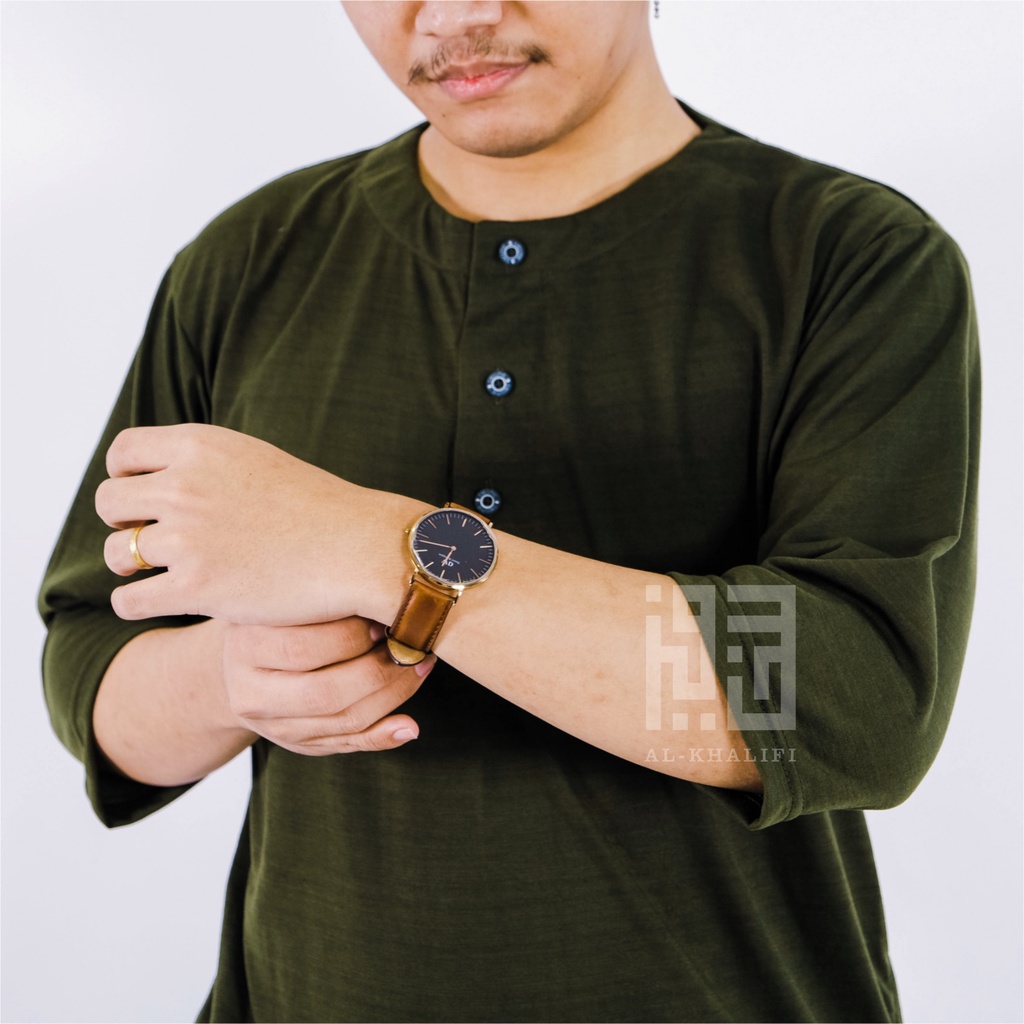 Kurta Pakistan Bahan Kaos Lengan 3/4 Baju Koko Muslim Dewasa