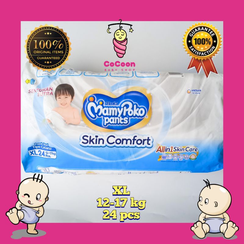 Popok Bayi Mamypoko Pants Skin Comfort XL24 XL 24 Tipe Celana