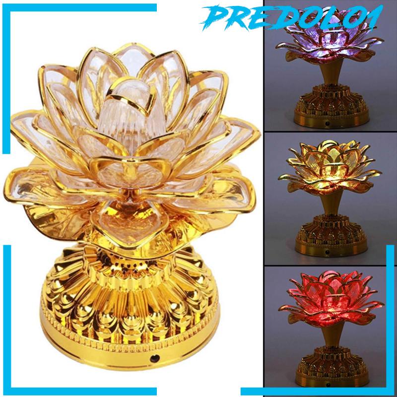 (Predolo1) Lampu Lotus Budha Portable Untuk Dekorasi Rumah