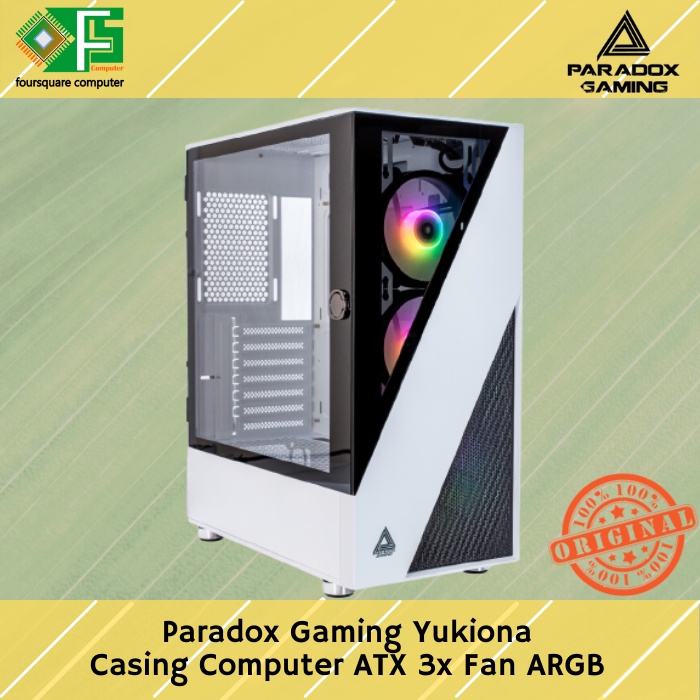 Casing Komputer Paradox Gaming Yukiona Case CPU ATX Tempered Glass
