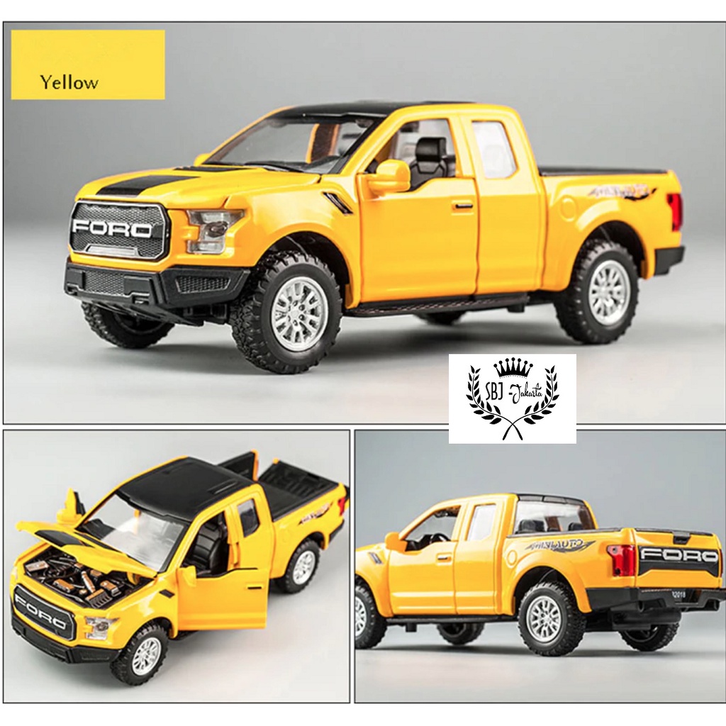 Diecast Miniauto ORIGINAL mobil Ford Raptor F150 Pickup Top Model Metal Collection Skala1:32