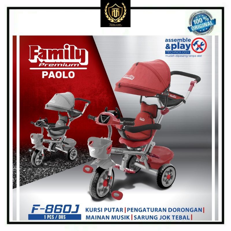 New Sepeda roda 3 Anak Keren Family paolo F-860J