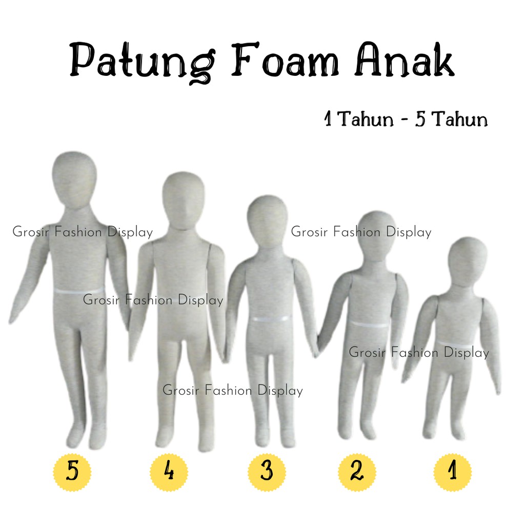 Manekin Full Foam Anak Dummy Boneka Jahit Patung Baju Display Baju Manekin Tusuk Jarum(BH)