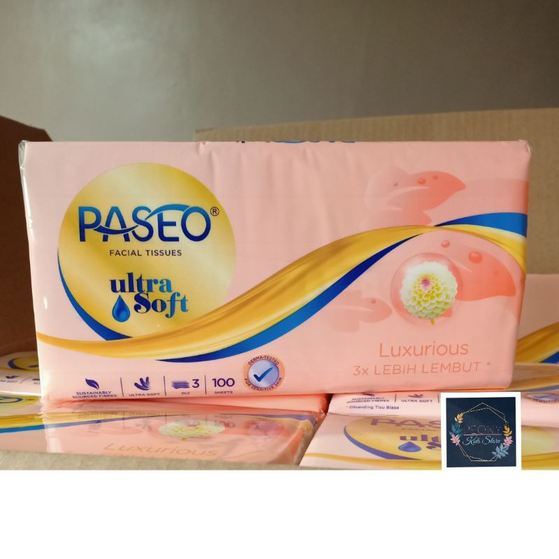 Paseo tissue tisue facial ultra soft 100 s 3ply / Tisu wajah paseo ultrasoft 100 sheet