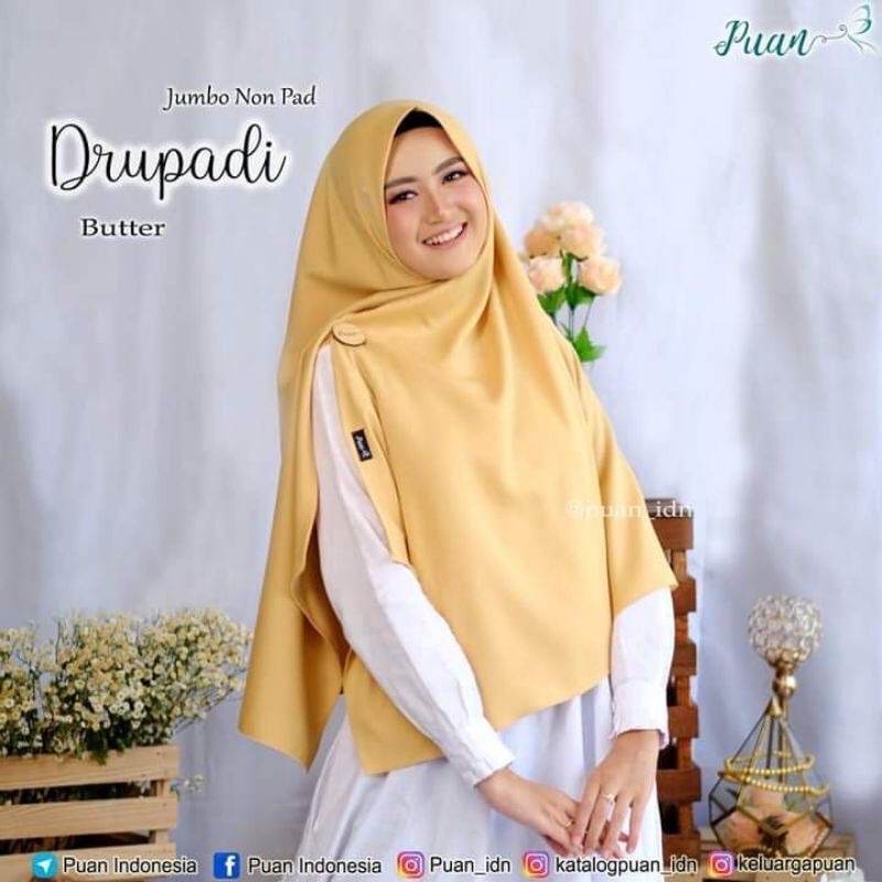 JILBAB INSTAN DRUPADI JUMBO BY PUAN INDONESIA BUTTER