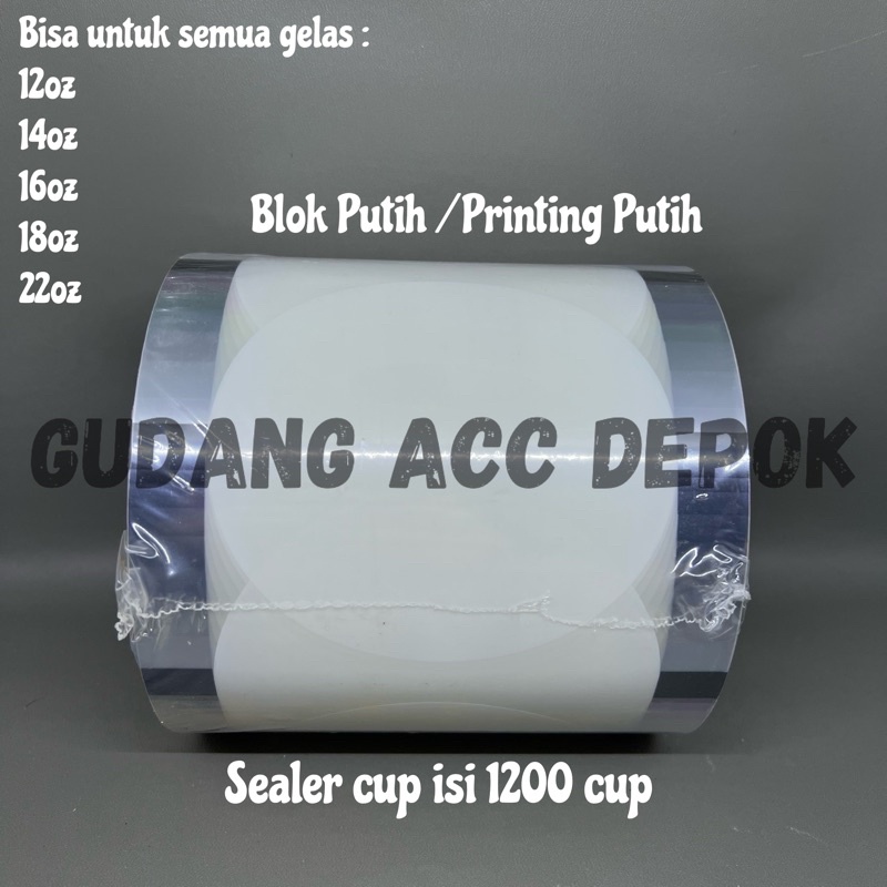 SEAL CUP PUTIH PLASTIK LID CUP TULIS NAMA 1000 CUP / SEALER PRINTING 1200Cup