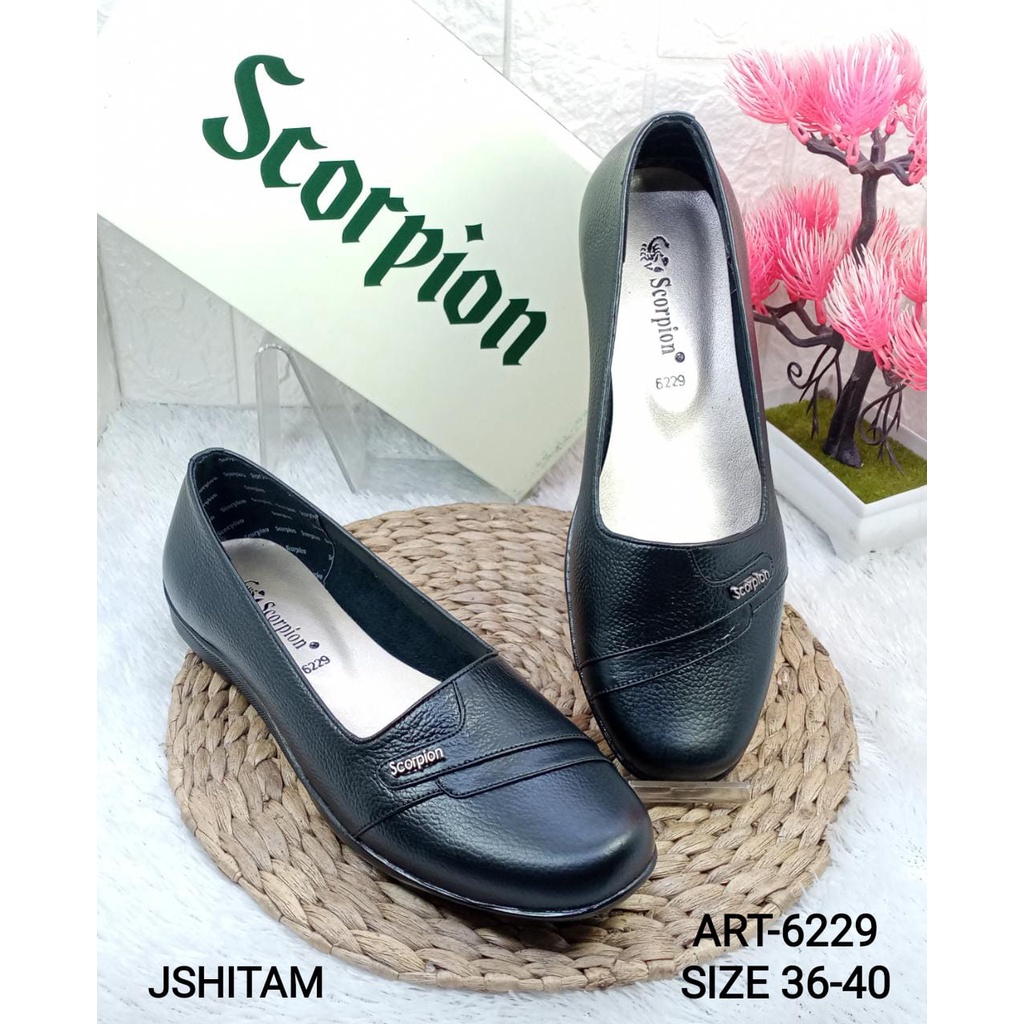 SEPATU KULIT ASLI WANITA KERJA FORMAL SCORPION 6229