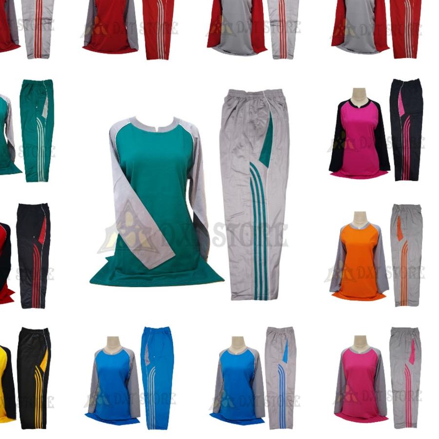 Baju Senam Muslimah 1 Set / Kaos Olahraga Wanita Tunik / Setelan Training Muslimah 