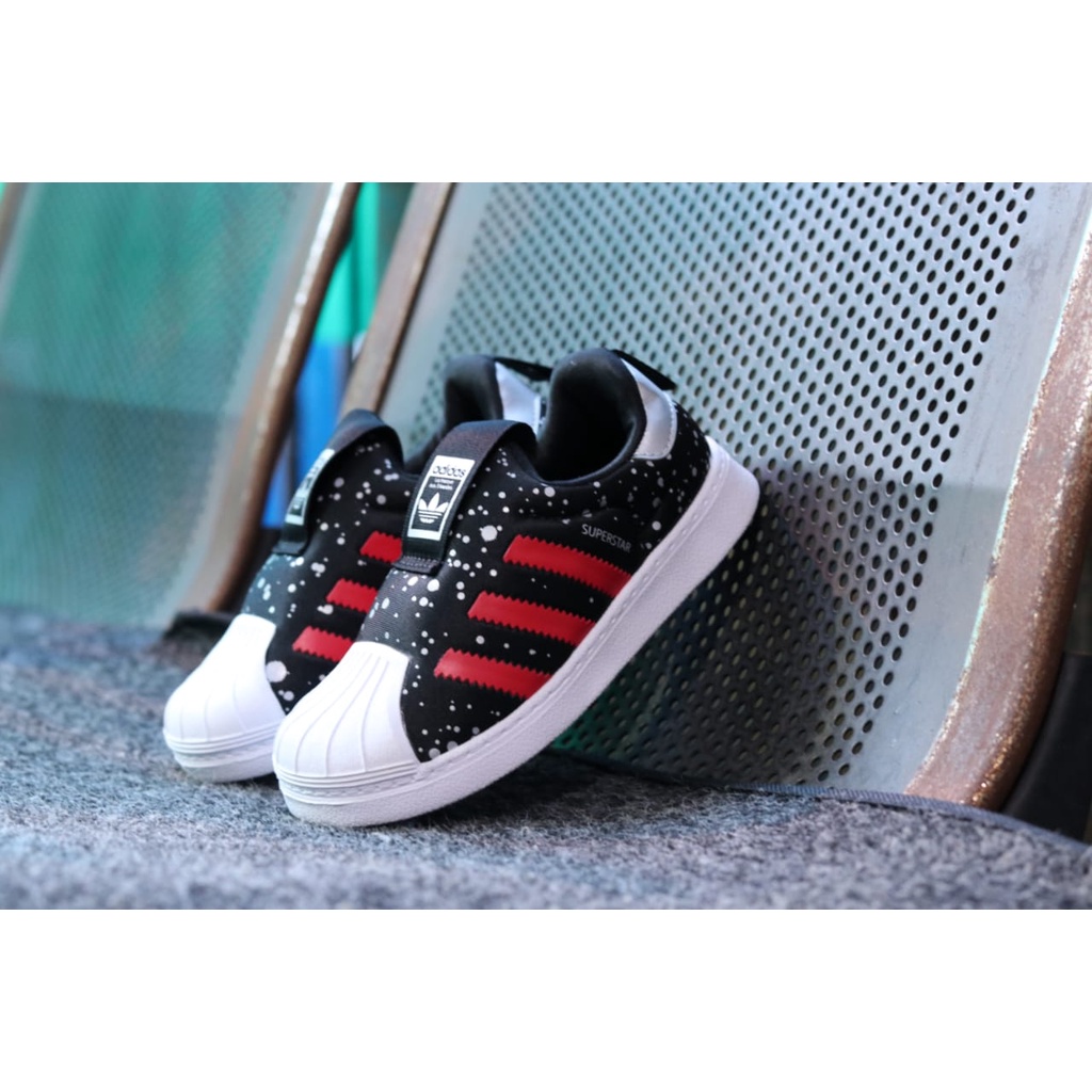 ADIDAS SUPERSTAR 360 BLACK/RED/WHITE DOT  BNWB