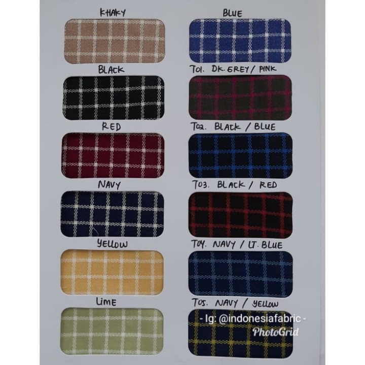 Kain Katun Jepang motif Kotak Gingham