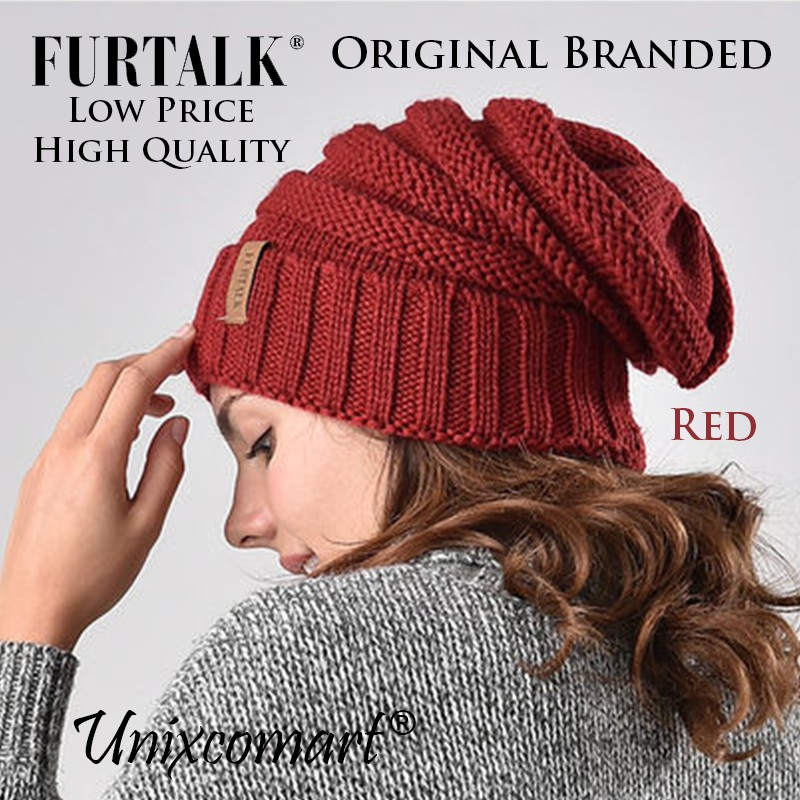 Kupluk FURTALK BEANIE Knitted Hat Topi Dewasa Bahan Rajut Tebal