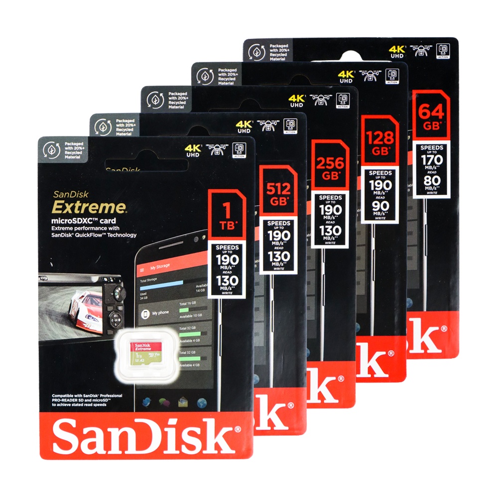 Sandisk MicroSDXC Extreme V30 A2 U3 4K 1TB - SDSQXAV-1T00