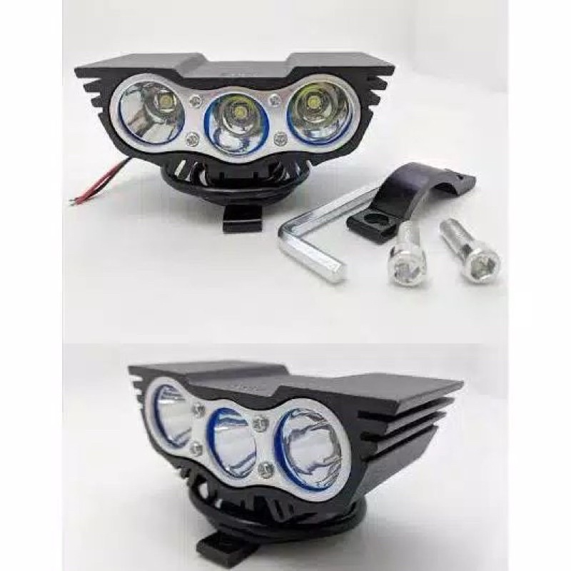 Promo Lampu LED OWL Tembak Sorot ULTRAFIRE Cree 3 Mata Flash Sorot Putih 3 Model OWL 3 mata