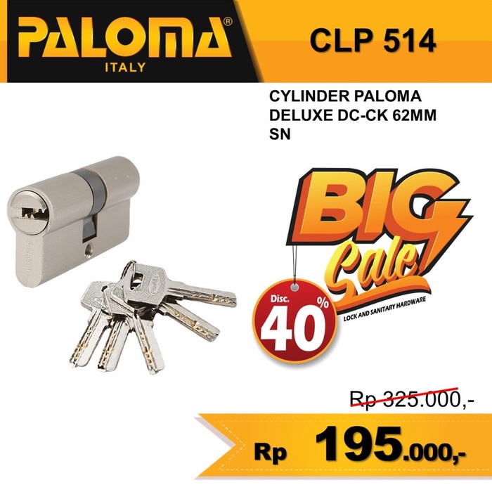 Paloma Knob Cylinder Kunci Silinder Knob CLP 514 DeLuxe DC-CK 62MM