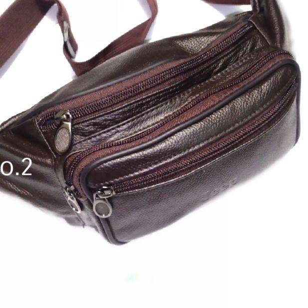 ✬ Tas selempang waistbag kulit asli jeep impor ♘