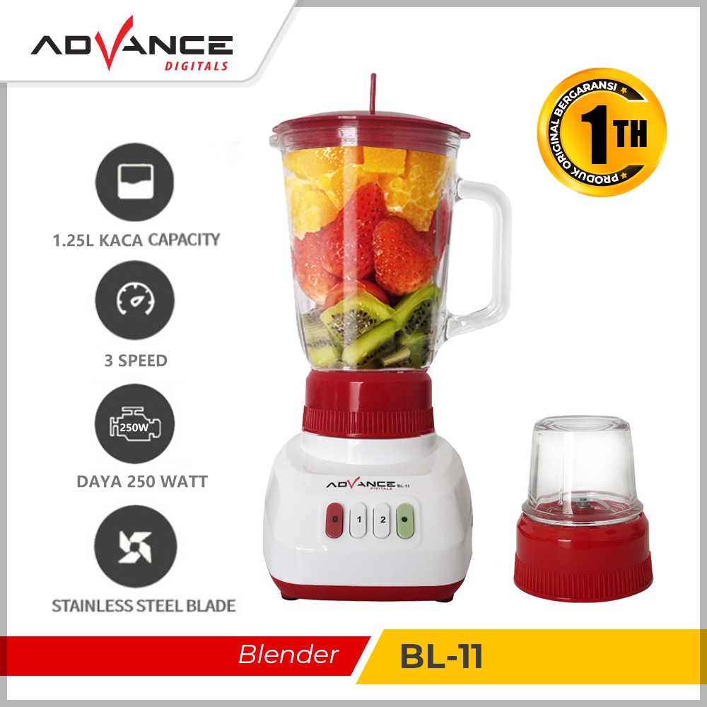 Advance Blender 1.25L Mixer 250W 2in1 Multifungsi BL11