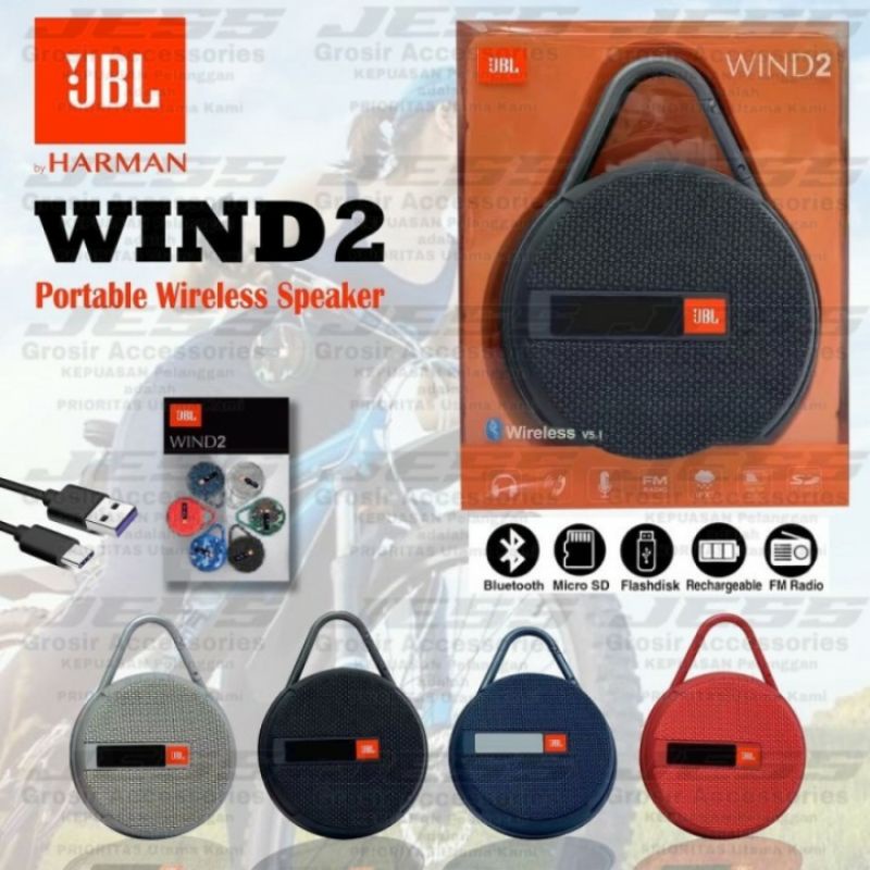 Speaker Bluetooth JBL WIND 2 Wireless Portable Speker Sepeda Bracket