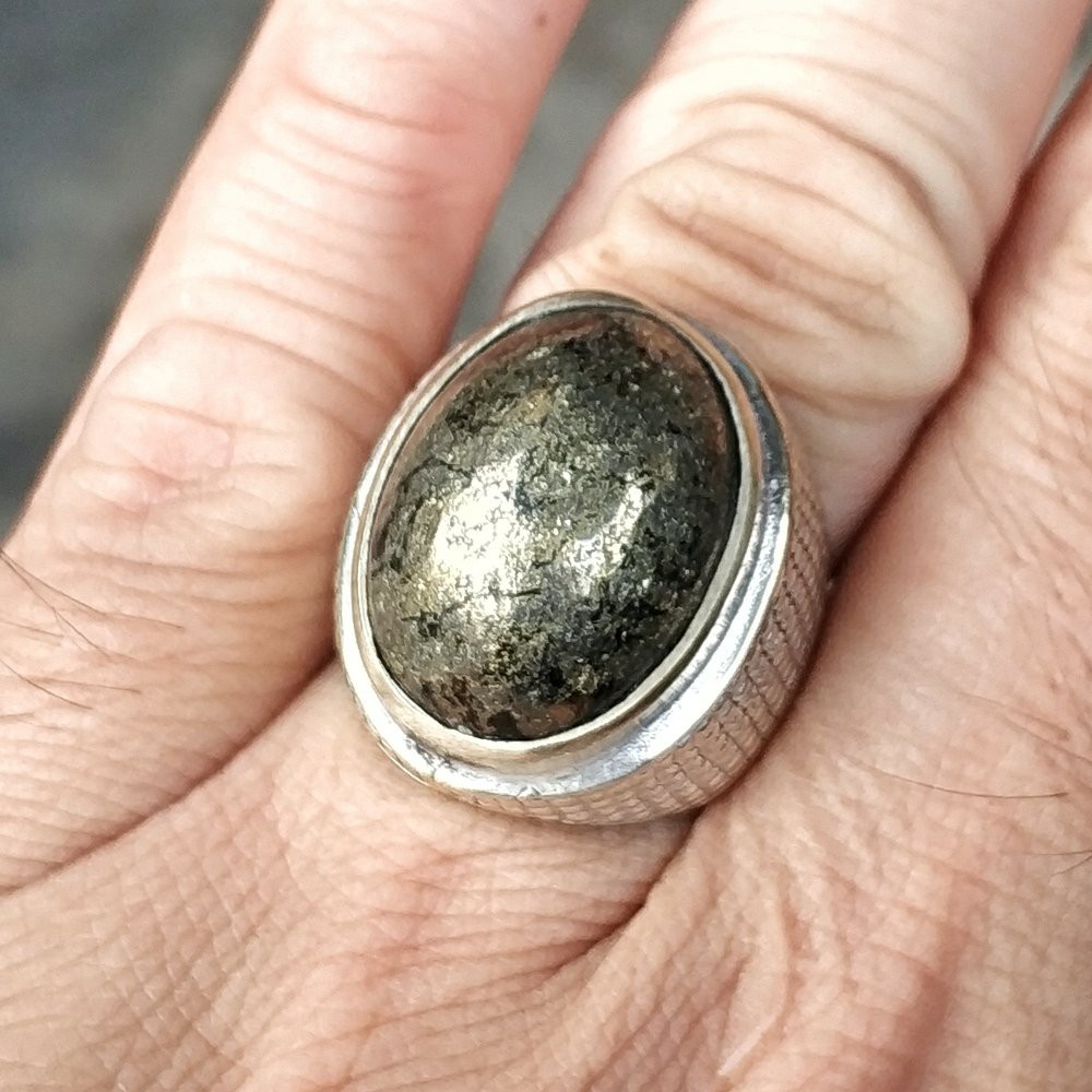 CINCIN NATURAL BATU AKIK BADAR EMAS PYRITE