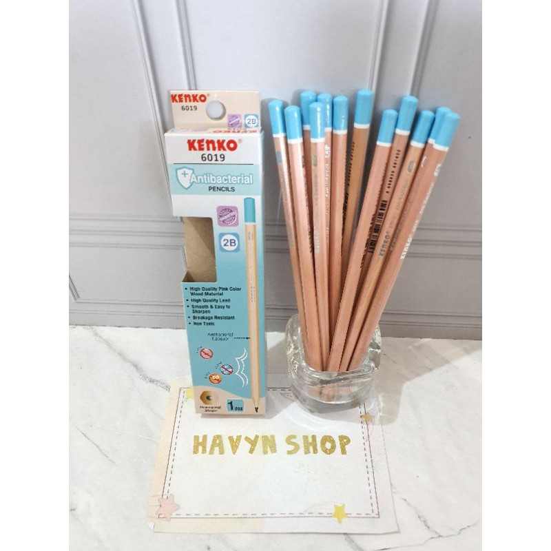 

(12pc) pensil kenko 6019 anti bacterial/pensil 2B Kenko/6019