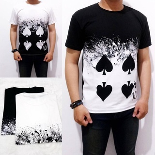 COD SN l Kaos Kartu 10 Gradiasi Bahan Cotton Spandek COD SN l Kaos Kartu 10 Gradiasi Bahan Cotton Spandek