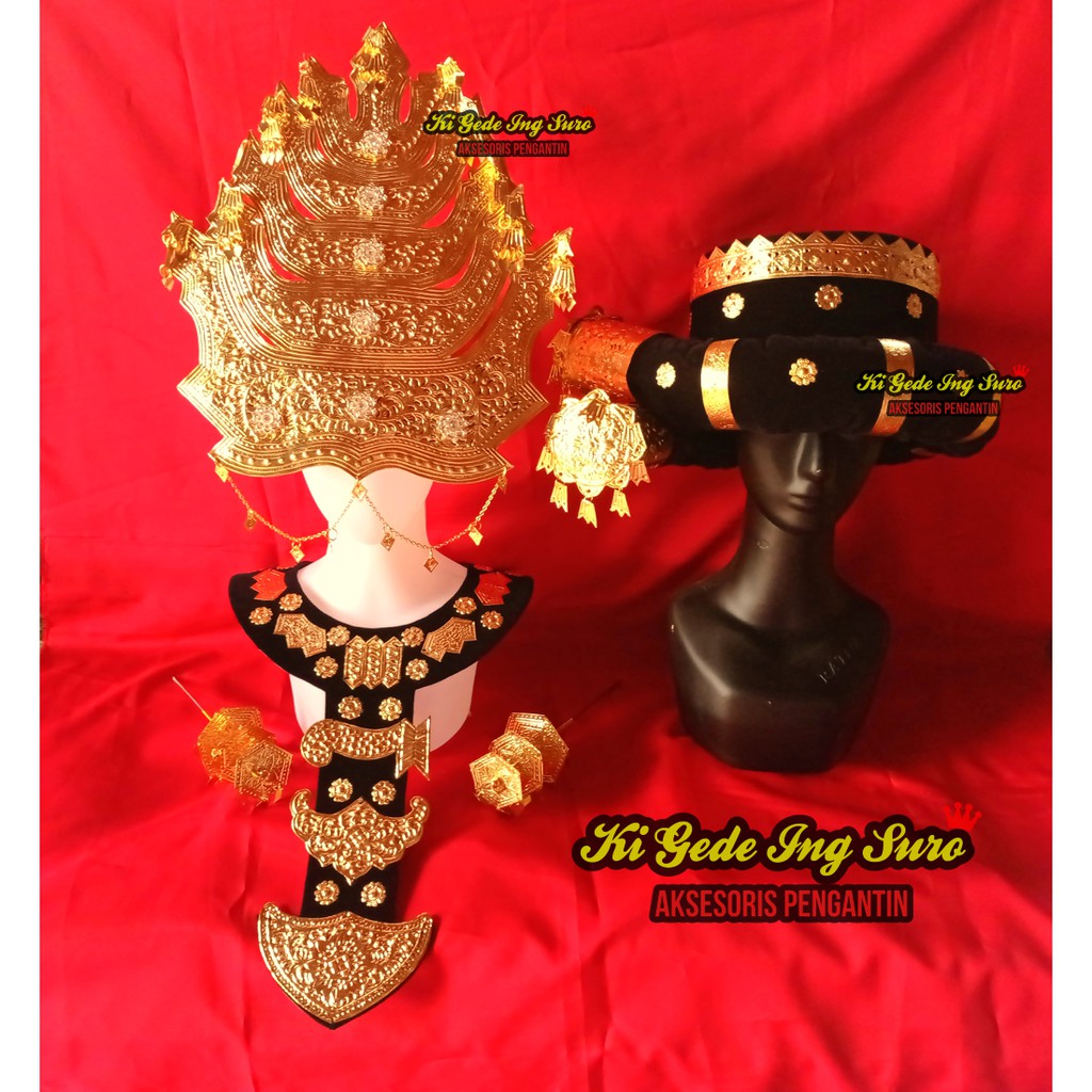 Satu Set Mahkota Bulang Adat Mandailing/ Topi Batak Medan Sumatera Utara/ Pengantin Tapanuli Selatan